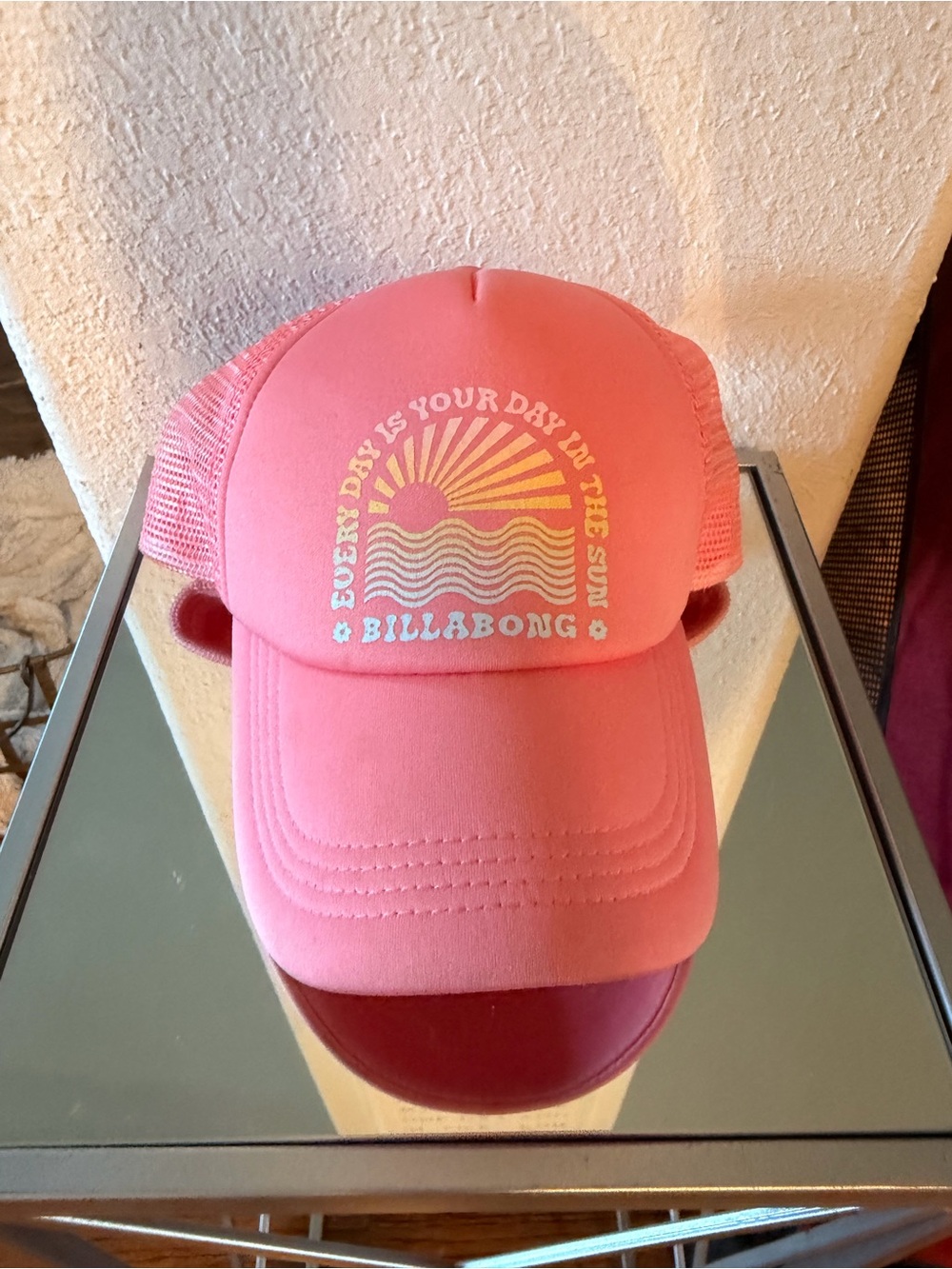 Billabong Coral Pink Sunrise Trucker Hat